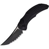 Microtech 268A3T Auto Brachial Black Single Edge Button Lock Knife Black Handles