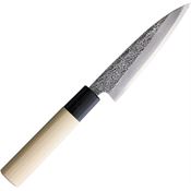 Mikihisa 029 All Purpose 120mm Tsuchime Fixed Blade Knife Naturalwood Handles