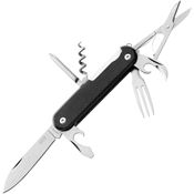 MKM-Maniago Knife Makers CP07MAGBC Campo 7 Stonewash Knife Black Handles