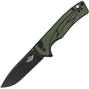 Olight METTLEODG Mettle Black Stonewashed Button Lock Knife OD Green Handles