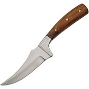 Pakistan 203366 Poorman's Skinner Satin Fixed Blade Knife Brownwood Handles