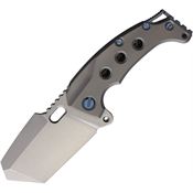 PMP 066 Titano Tanto Framelock Knife Gray Titanium Handles