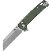 QSP 130BLC1 Penguin Button Lock Knife Green Micatra Handles
