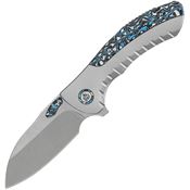 QSP 152A2 Capybara Framelock Knife Black/White/Blue Titanium/Carbon Fiber Handles