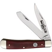 Queen SB54 Trapper Knife Red Smooth Bone Handles