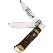 Queen SH206L Two Blade Lockback Knife Stag Handles
