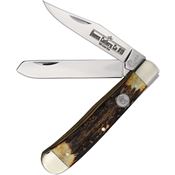 Queen SH54 Trapper Knife Stag Handles