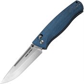 Real Steel 7851D Pathfinder Crossbar Lock Satin Folding Knife Denim Handles
