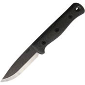 Reiff F4021BCMBRLR F4 Scandi Bushcraft Carbon Fixed Blade Knife Black Handles