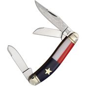 Rough Rider 2505 Texas Star Sowbelly Knife Red, White/Blue Handles