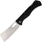 Rough Rider 2537 Large Sous Chef Cleaver Stainless Lockback Knife Black Handles