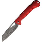 Rough Rider 2538 Small Sous Chef Cleaver Damascus Lockback Knife Red Handles