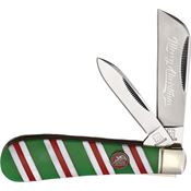 Rough Rider 2595 Half Hawk Merry Christmas 30th Satin Folding Knife Multicolor Handles