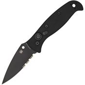 Spyderco 165GPSBBK2 Auto Autonomy 2 Black Button Lock Knife Black G10 Handles