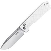 SRM 7228BGT Rubik Ambi Lock Satin Folding Knife White Handles