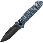 TB Outdoor 131 C.A.C. S200 Axis Lock Black Folding Knife Slate Blue Handles