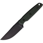 Vosteed D0102 Mink Black Stonewash Fixed Blade Knife Green Sculpted Micarta Handles