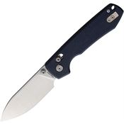 Vosteed RCCBVTML Raccoon Crossbar Lock Satin Folding Knife Blue Handles