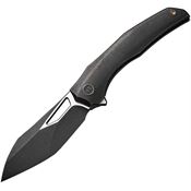 WE 22042B1 Back Stonewashed Ignio Framelock Knife Black Stonewash Handles