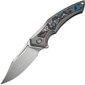 WE 230094 Orpheus Framelock Knife Gray Titanium/Nebula Carbon Fiber Handles