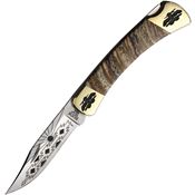 Yellowhorse 432 T-Bird Custom Buck 110 Lockback Knife Brown Mammoth Handles