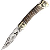 Yellowhorse 433 Ram Custom Buck 110 Lockback Knife Brown Mammoth Handles