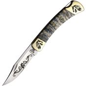 Yellowhorse 434 Horse Custom Buck 110 Lockback Knife Blue Mammoth Handles