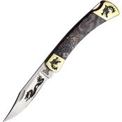 Yellowhorse 435 Dragon Custom Buck 110 Lockback Knife Fordite Handles