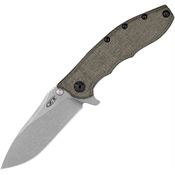 Zero Tolerance 0562MIC Hinderer Slicer Framelock Knife Green Micatra Handles