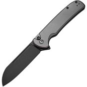 Civivi 20022B3 Chevalier Black Stonewashed Button Lock Knife Gray Handles