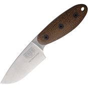 ESEE SENCILLOM Sencillo Stonewash Magnacut Fixed Blade Knife Brown Handles