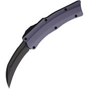 Heretic 0606AGRY Auto ROC OTF Black Knife Purple Gray Handles