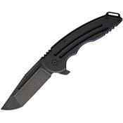 Heretic 017B Husky Framelock Knife Black Handles