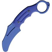 Heretic 043T Tusk Karamit Trainer Fixed Blade Knife Blue Handles