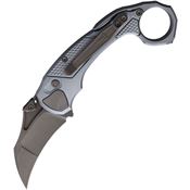 Heretic 044 Tactical Toucan Button Lock Knife Blue Handles