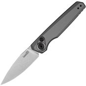 Kershaw 7551 Auto Launch 18 Stonewashed Button Lock Knife Gray Handles