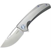 Kubey 368A Hyperion Framelock Knife Gray Titanium Handles
