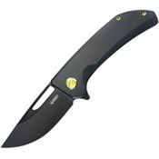 Kubey 368B Hyperion Black Framelock Knife Black Titanium Handles