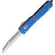 Microtech 119W10BLS Auto Ultratech Warhound Stonewashed OTF Knife Blue Handles