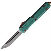 Microtech 12310BH Auto Ultratech Apocalyptic Tanto OTF Knife Teal/Red Handles
