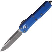 Microtech 23110APBL Auto UTX-85 Apocalyptic Single Edge OTF Knife Blue Handles