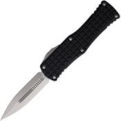 Microtech 70210FRS Auto Hera Stonewashed Double Edge OTF Knife Black Frag Handles