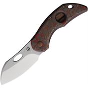 Olamic 122 Busker Framelock Knife Red/Black G10/Titanium Handles