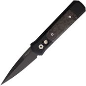 Pro Tech 7FC32 Auto Godson Black Button Lock Knife Black Handles
