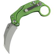 Reate 118 EXO-K Stonewashed Button Lock Knife Green Handles
