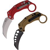 Reate 121 EXO-K Stonewashed Button Lock Knife Red Handles