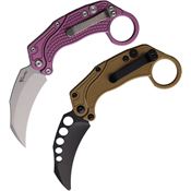 Reate 123 EXO-K Stonewashed Button Lock Knife Purple Handles