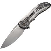 WE 230201 Equivik Framelock Knife Bead Blast Titanium/Foil Carbon Fiber Handles