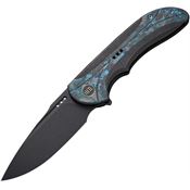 WE 230204 Equivik Framelock Knife Black Titanium/Arctic Carbon Fiber Handles