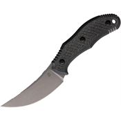 Bastinelli Creations 233SW Chopper Stonewashed Fixed Blade Knife Black Handles